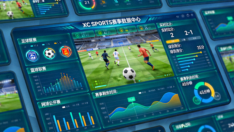 xc sports平台展示多种体育赛事数据的动态界面
